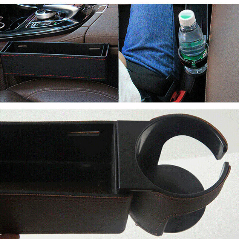 Universal Car Dual Cup Holder Storage Seat Side Water Bottle Drink Interior Box