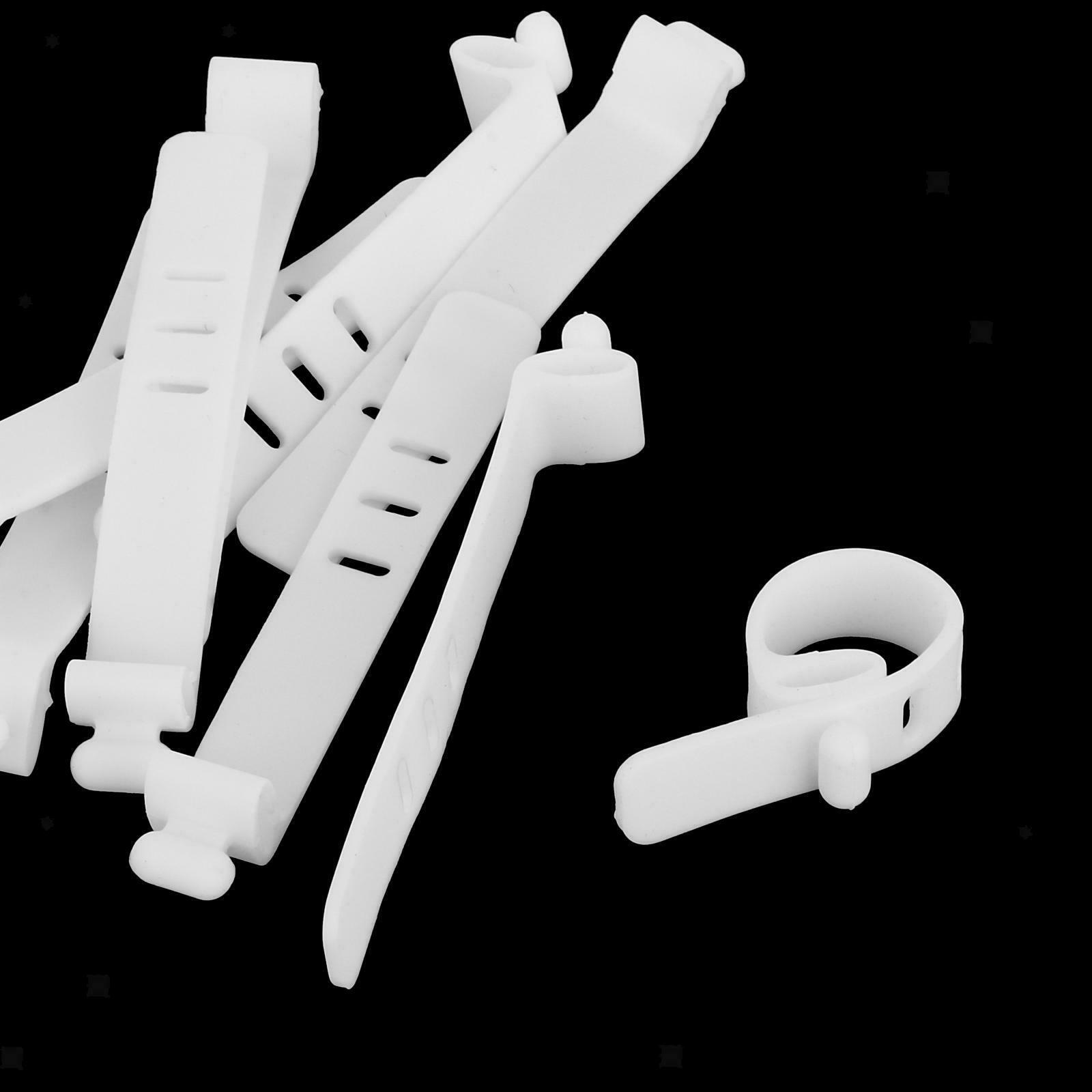 10Pcs Silicone Cable Ties 3 Holes Holder for Data Cable Cord Cables Desk