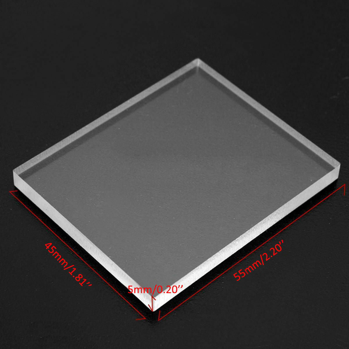 6x Thick 5mm Clear Acrylic Blocks Pads Stamping Rubber Perspex Thin 45x55mm