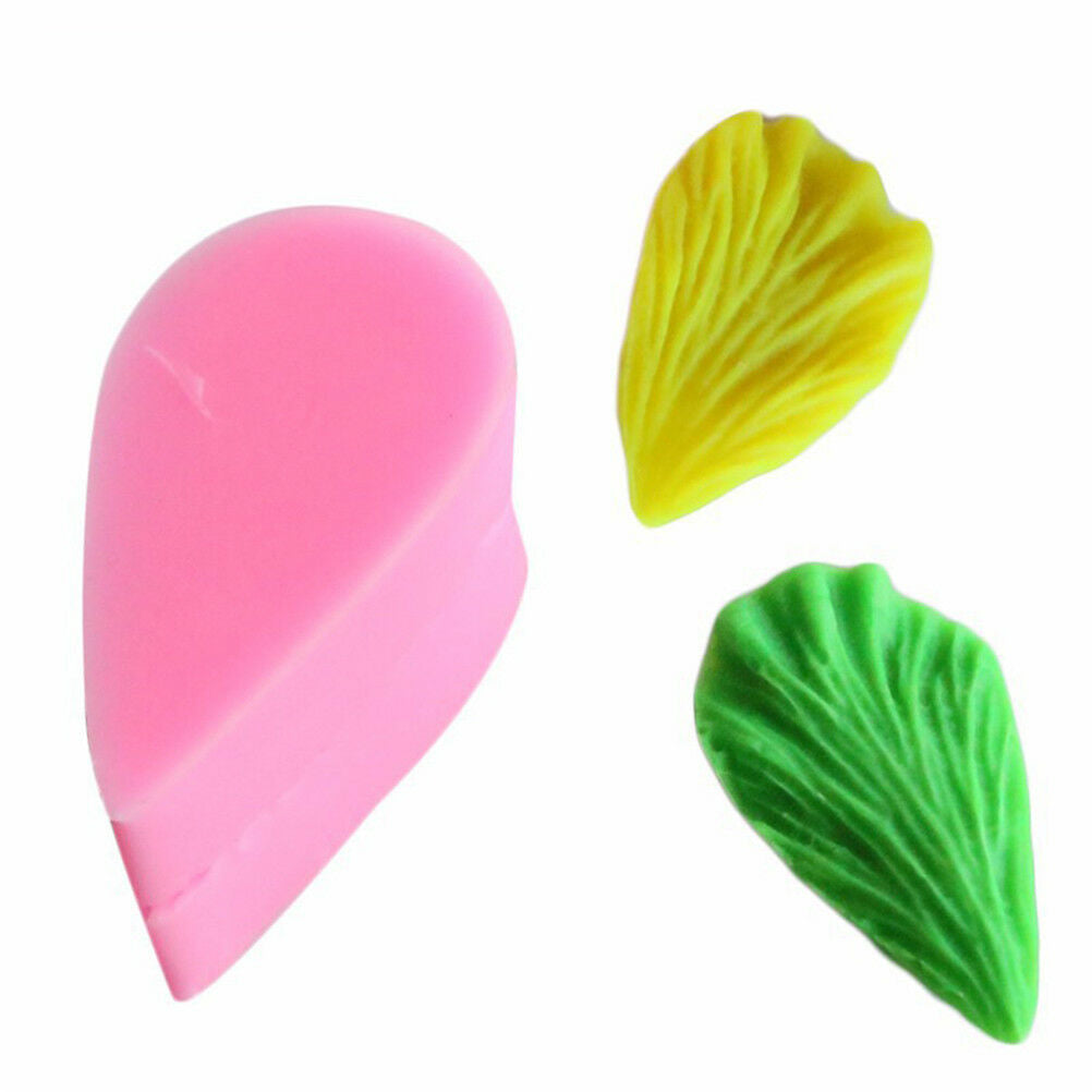 1pair leaves Petal Silicone Fondant Cake Chocolate Decor Baking Mold Tool DD
