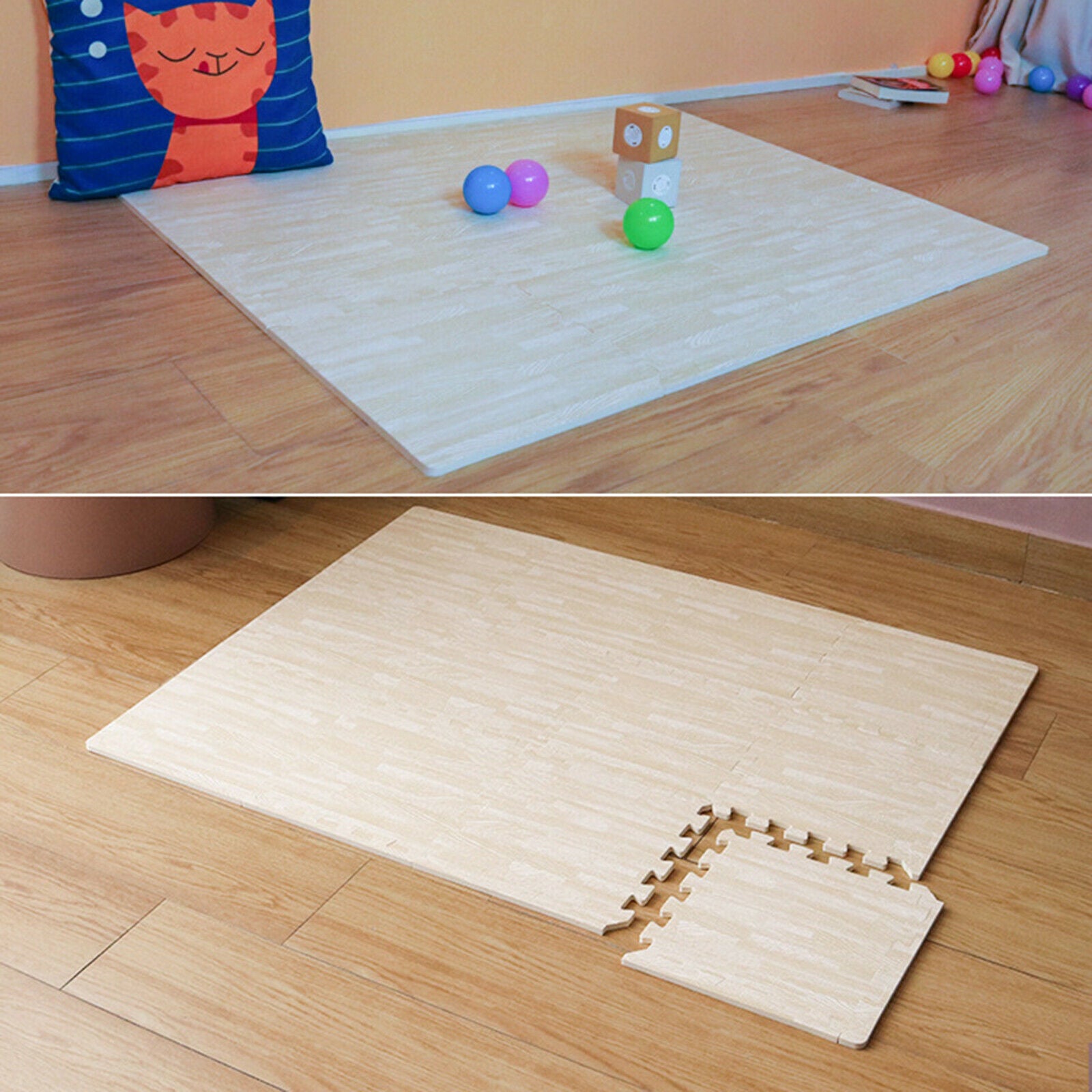 12 Pcs Soft Comfortable EVA Foam Puzzle Mat Waterproof Square Padding Tiles