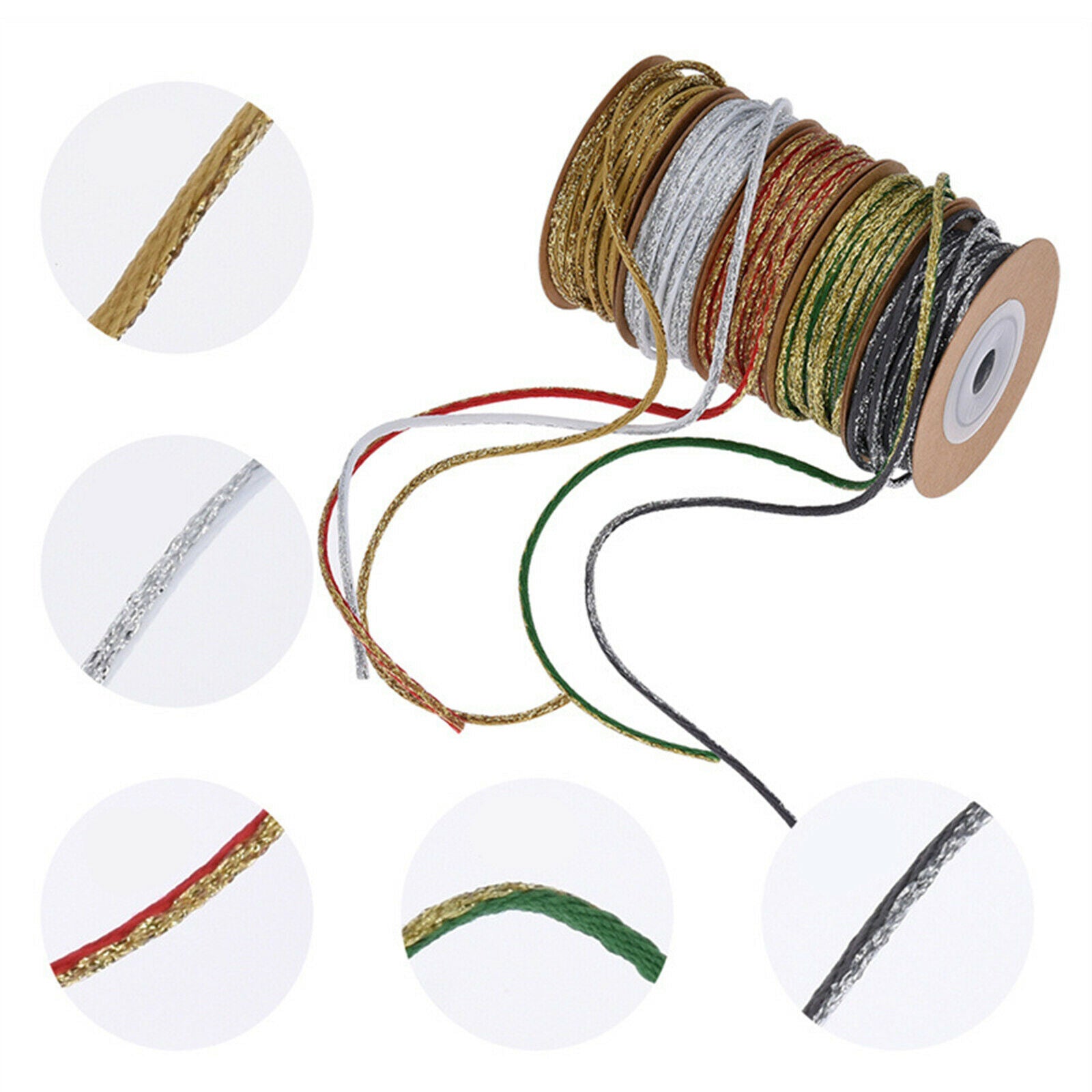 5x Wrapping String Crafts Natural Packing Ribbon for Christmas Pastry Boxes