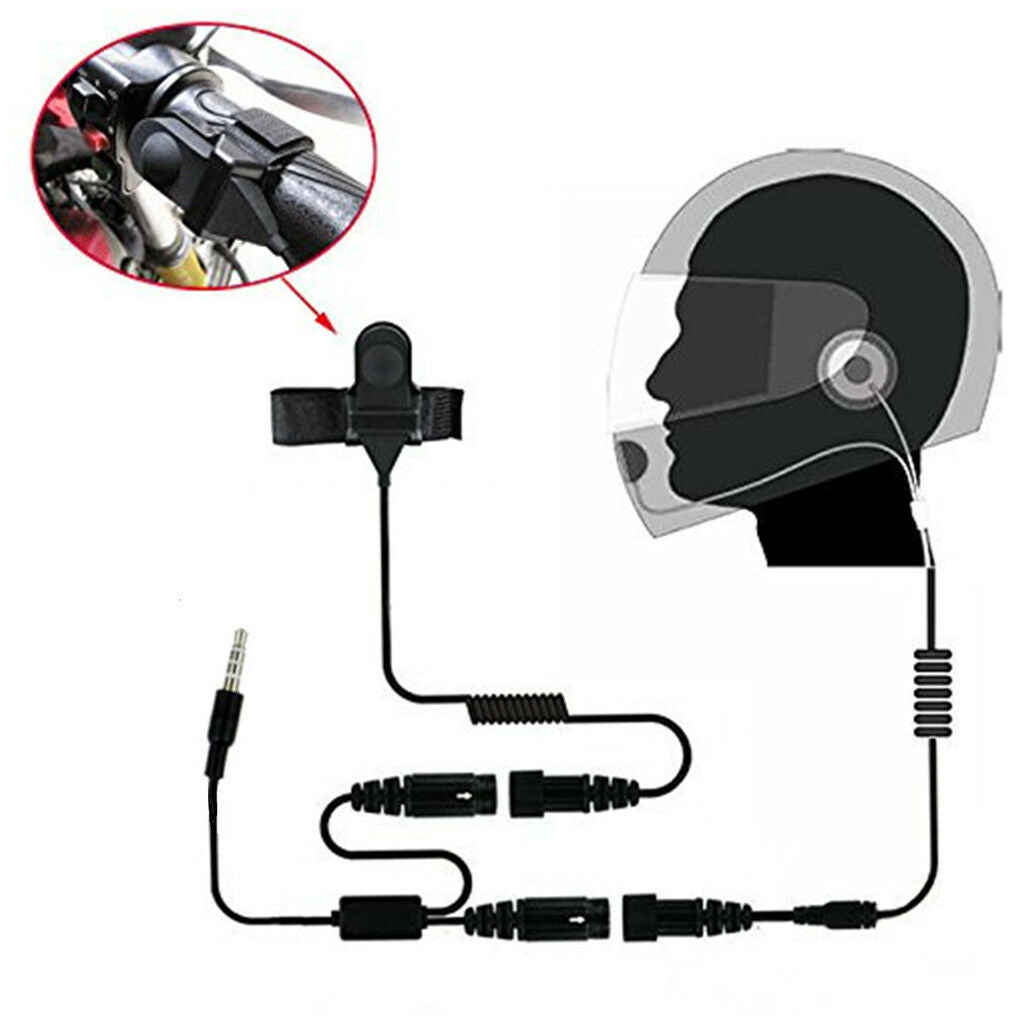 Full Face Moto Motorcycle Bike Helmet Earpiece Headset Microphone For Phones