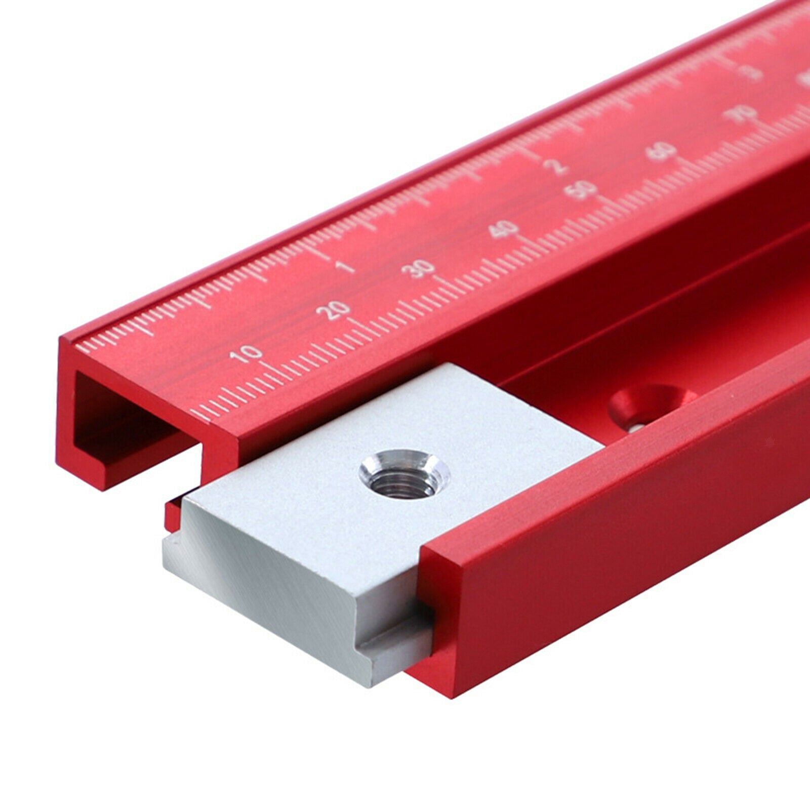 T-Slot Miter Track Slot Woodworking Tool 45 Type Aluminum Alloy Red 500mm