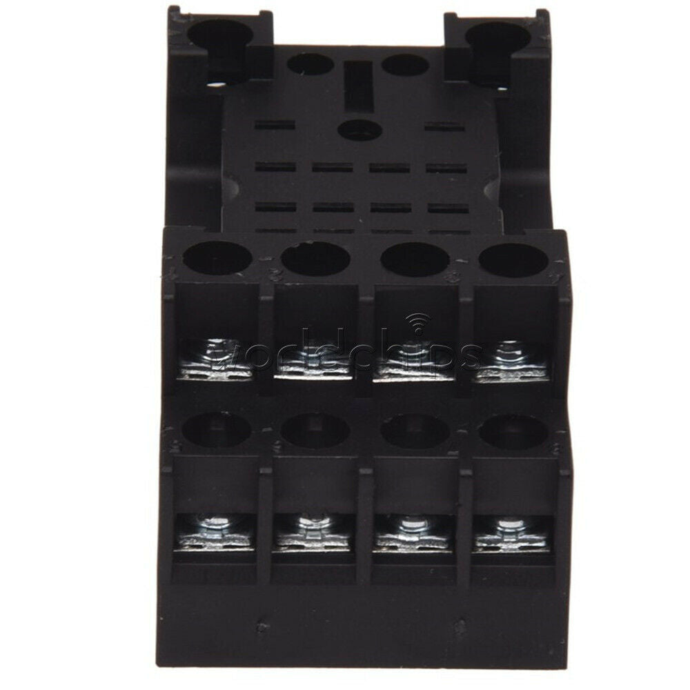 Black PYF14A DIN Rail Power Relay Socket Base 14 Pin for MY4NJ HH54P H3Y-4