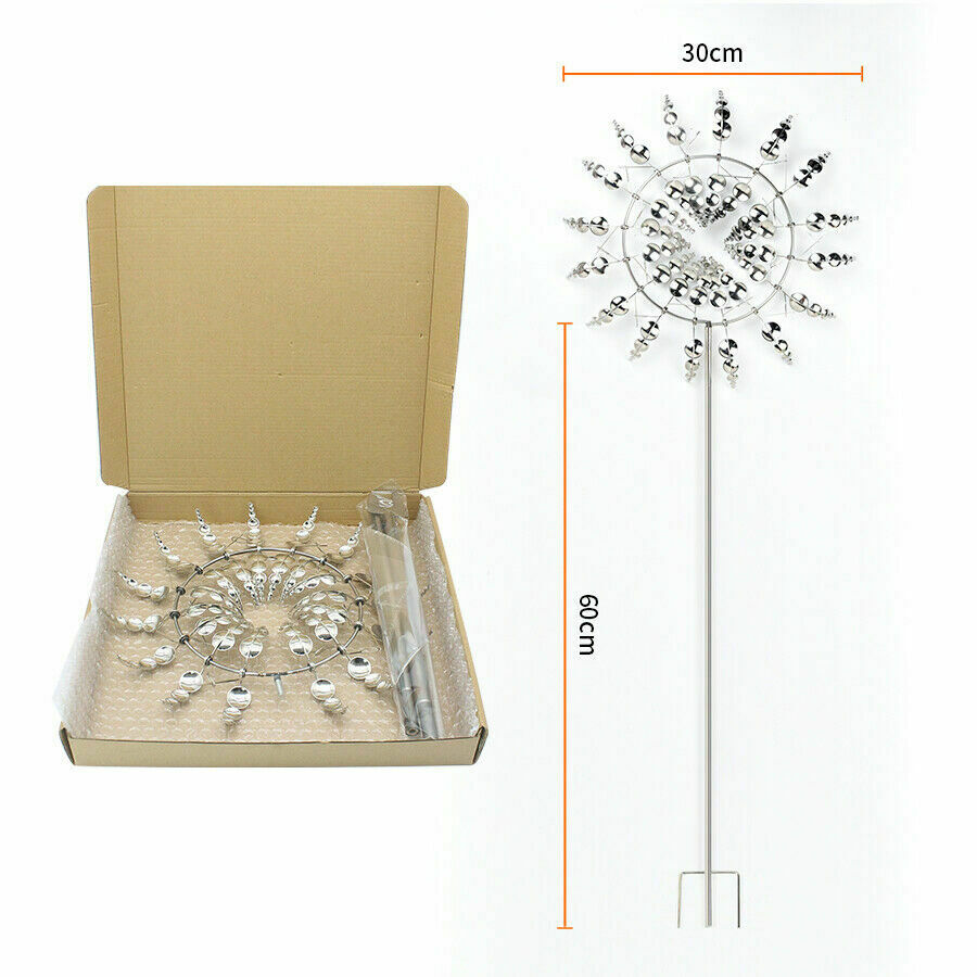 Metal Garden Wind Spinner Stake Windmill Lawn Pinwheels Home Garden Patio Decor
