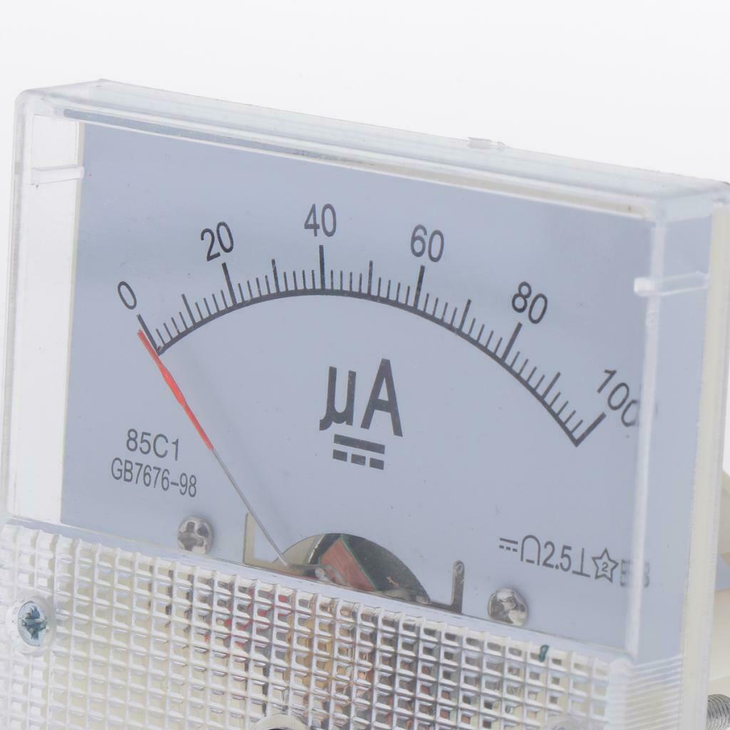 2pcs Accurate Plastic DC Analog Ammeter Current Measuring Tools 0-100uA
