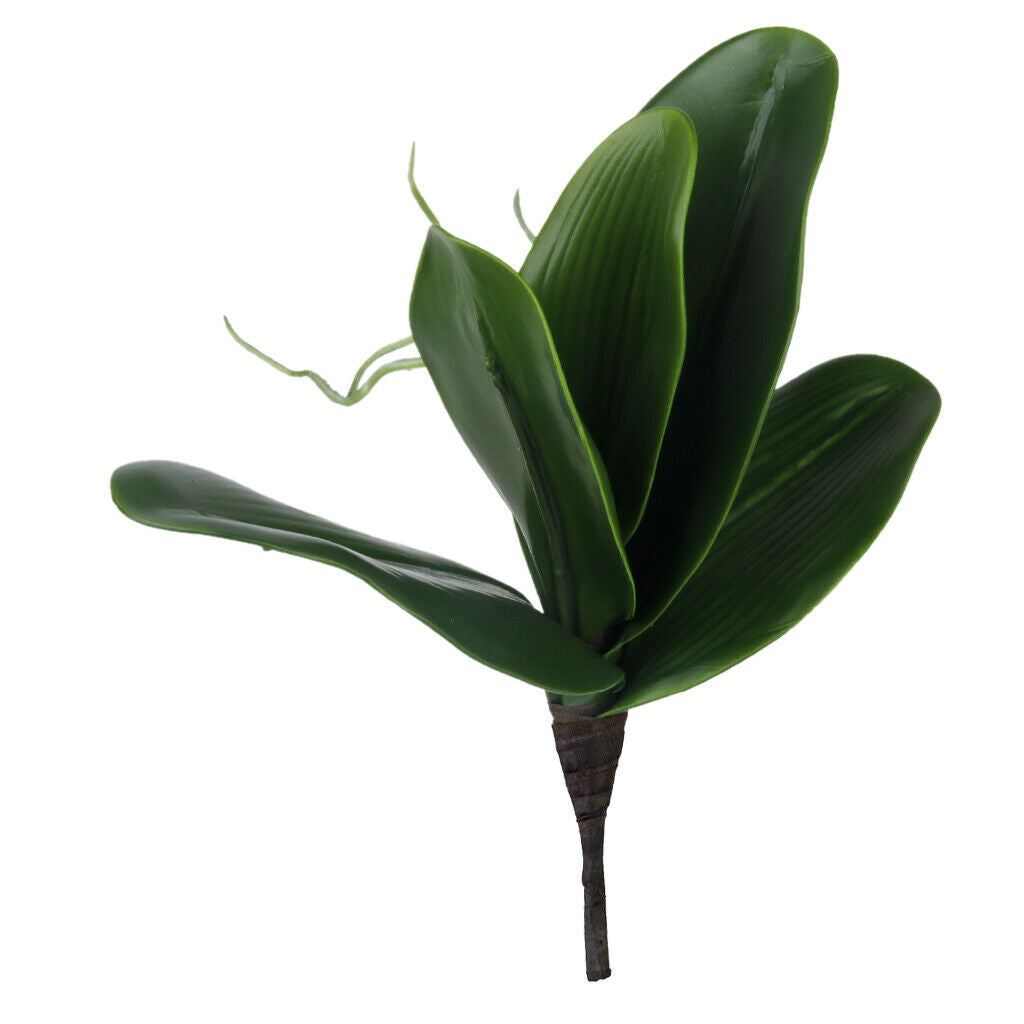 1 Branch Of Green Artificial Butterfly Orchid Leaf Simulation