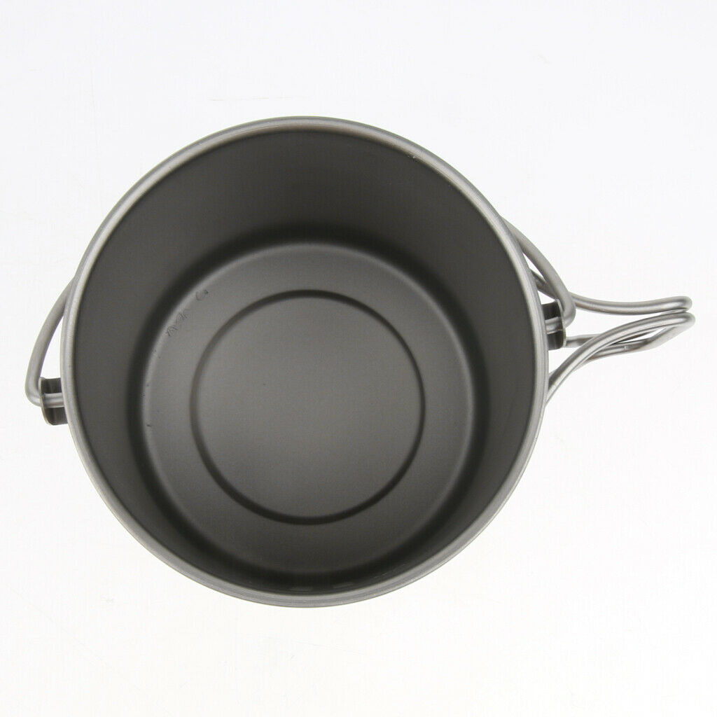 Titanium Portable Camping Hiking Backpacking Hanging Stockpot Soup Pot,750ml