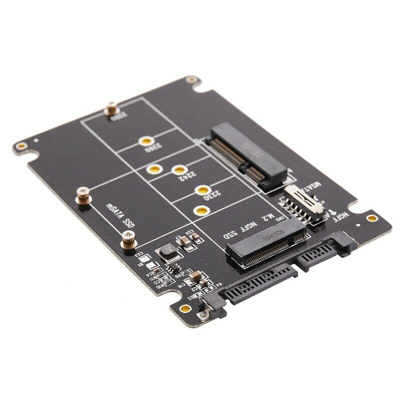 2 in 1 NGFF M.2 B+M Key Mini PCI-E or mSATA SSD to SATA III Adapter Card for fP4