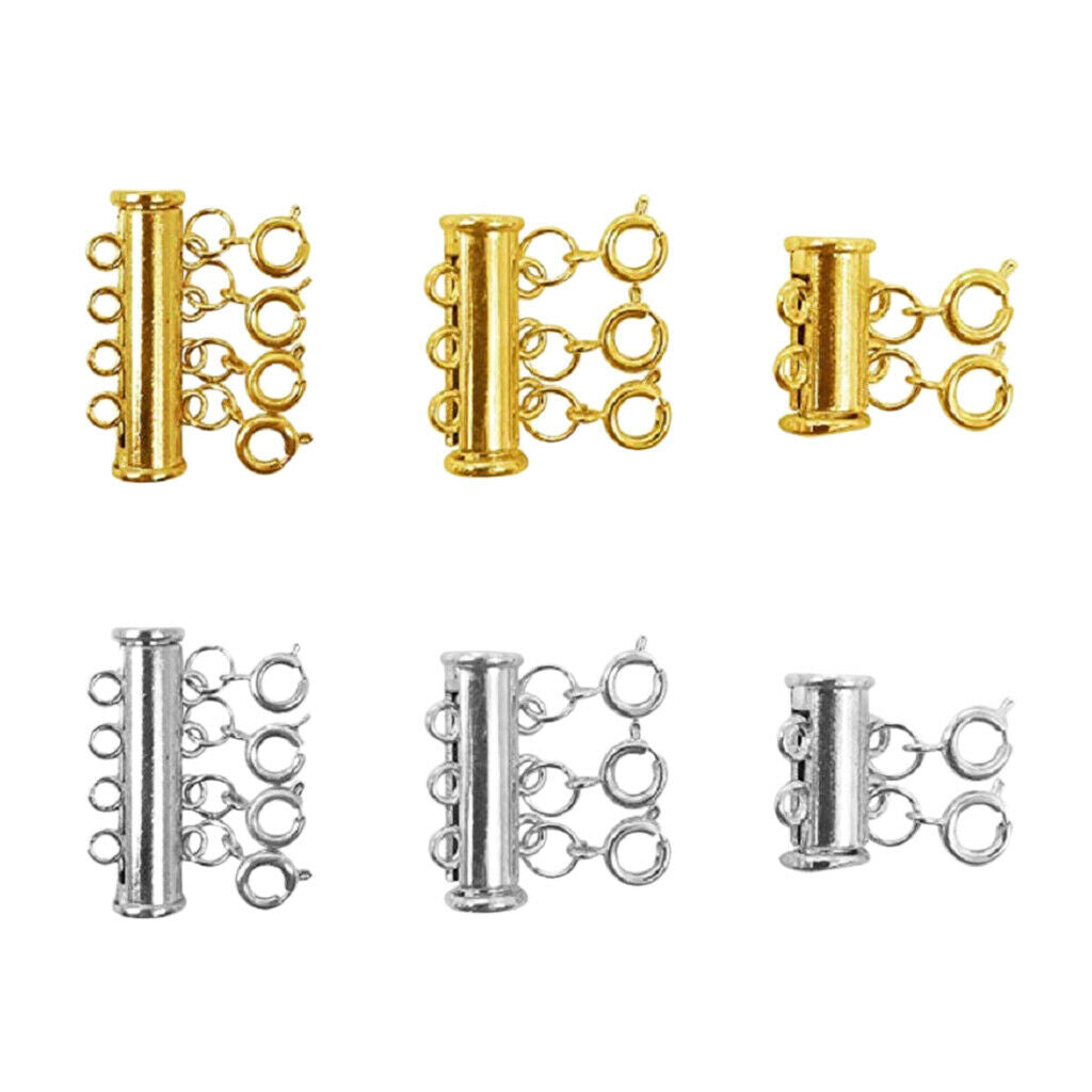 6x Multi-strand Magnetic Slide Lock Clasps Connectors for DIY Components