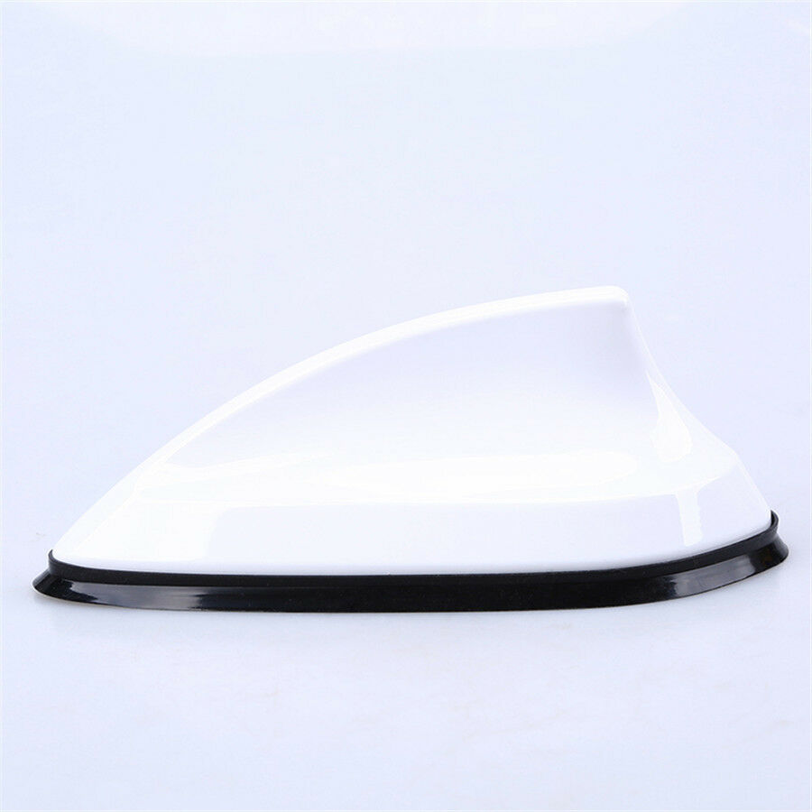 1x White Shark Fin Car Roof Aerial FM AM Radio Signal Replacement Antenna Decor