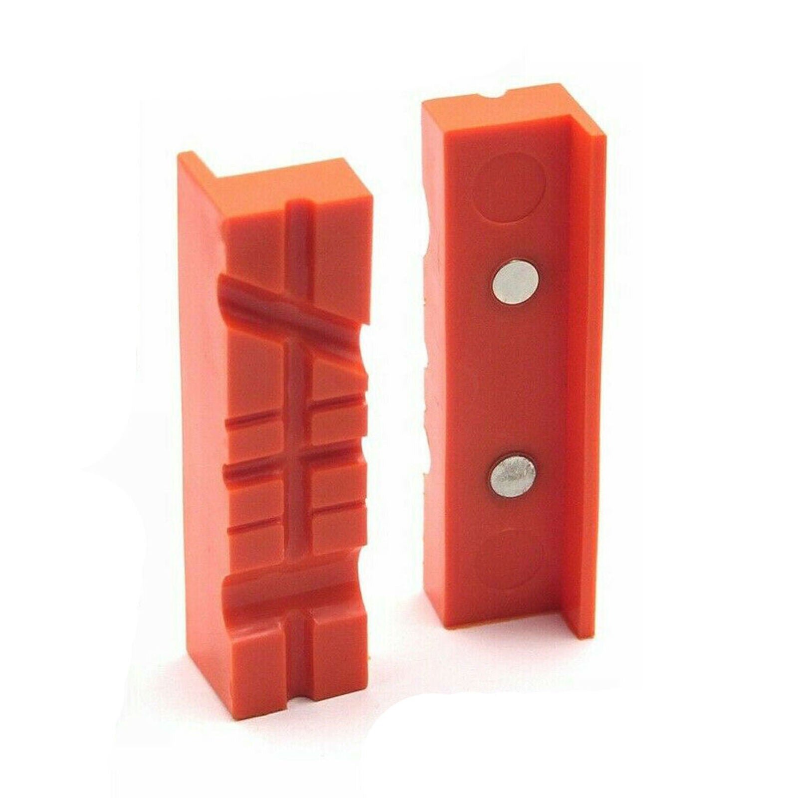 Pair Of Magnetic Soft Pad Jaws Rubber For Metal Vise 4.5Inch Long Pad Bench Vice