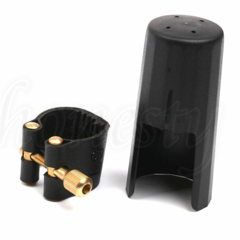 Mouthpiece Leather Clip and Ligature Cap Musical Accessory For Alto Saxophone