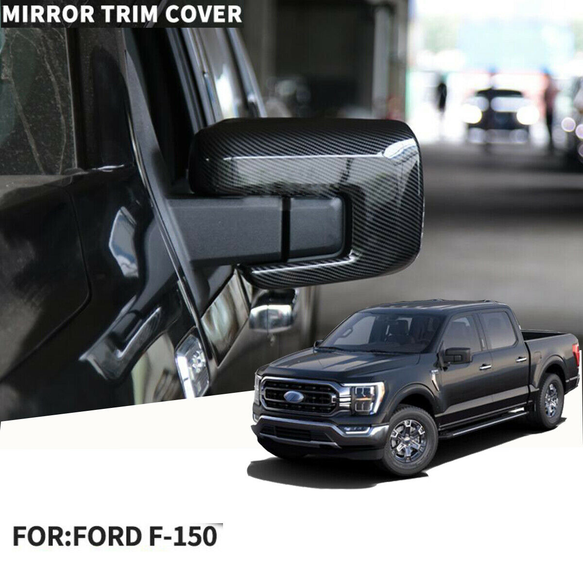 For Ford F150 F-150 2021-2022 ABS Chrome Car Rear View Side Mirror Cover Trim SU