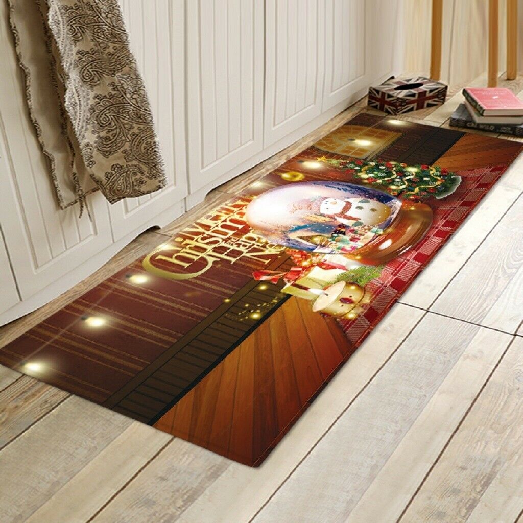 Christmas Theme Floor Mat Carpet Area Runner for Bedroom Living Room H