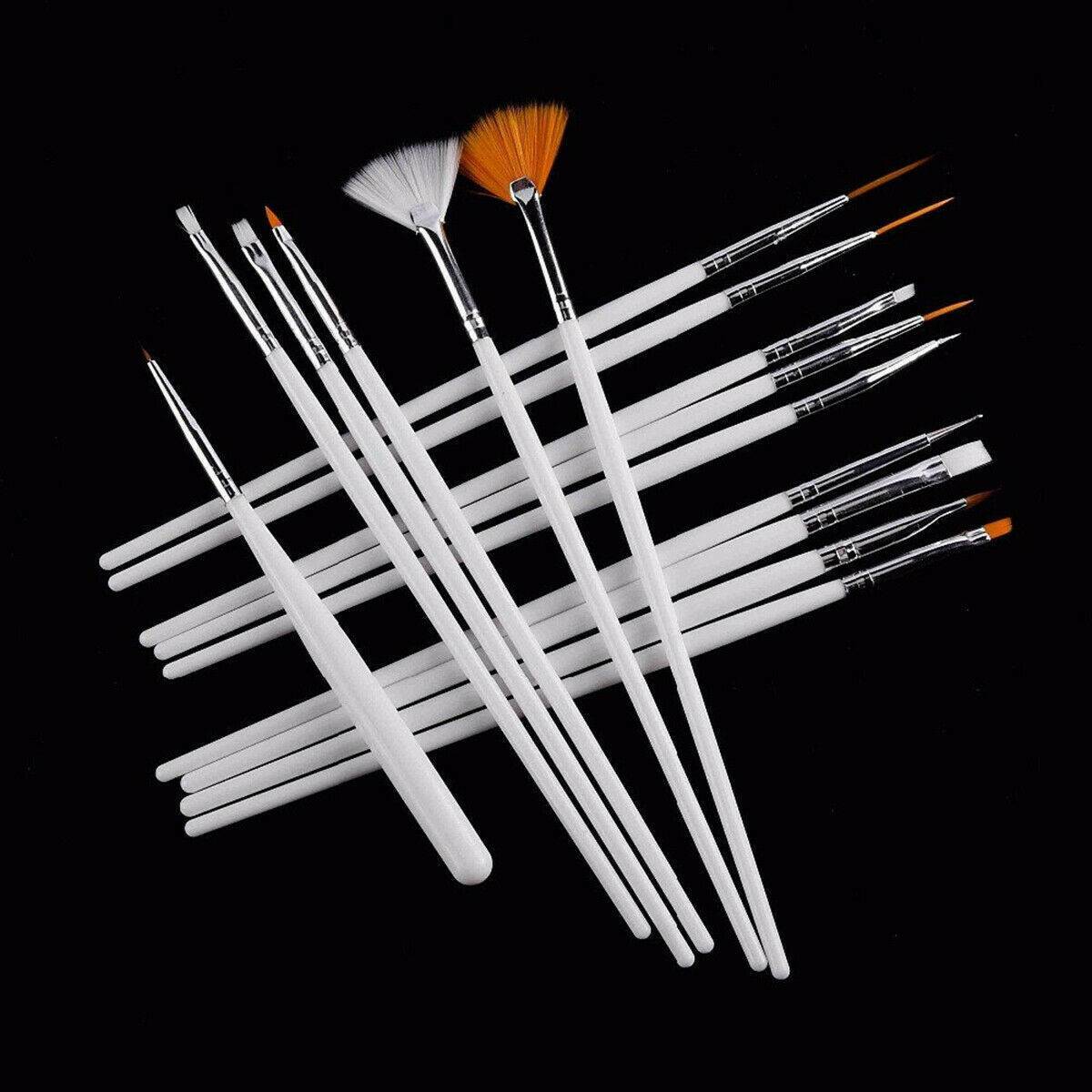 20 pcs Nails Art Gel Design Pen Painting Polish Brush Dotting Drawing Tools Set