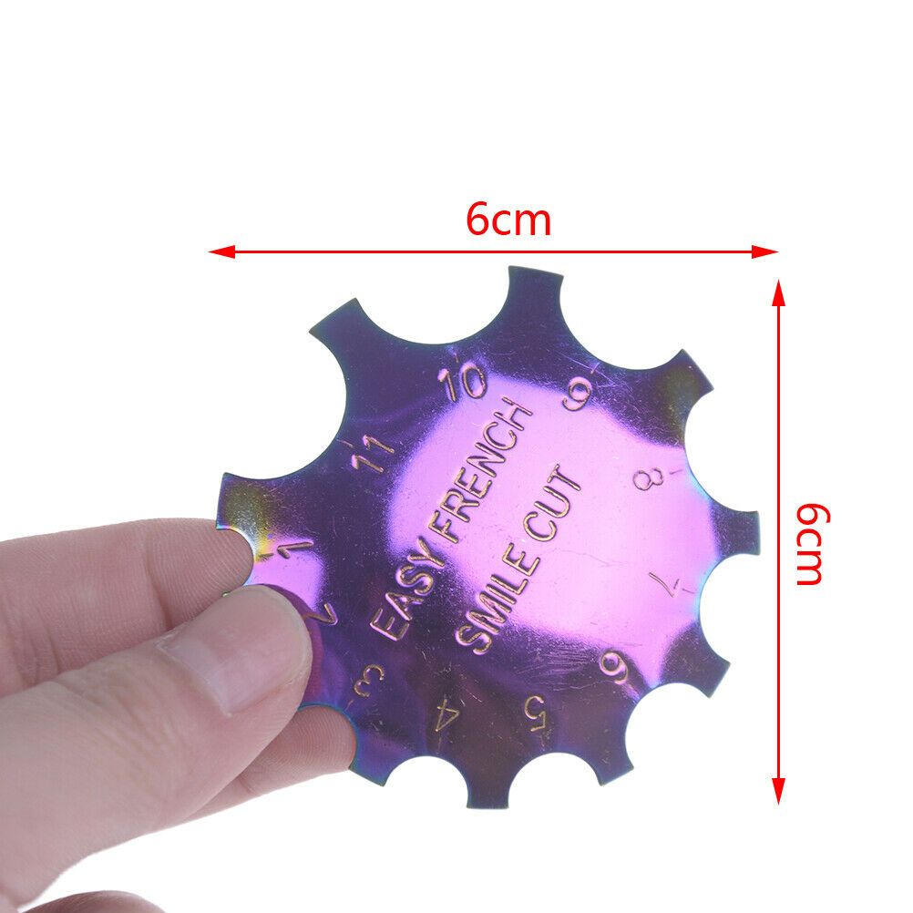 Steel French Line Edge Nail Tool Smile Cutter Nail Stencil Trimmer Nail BuilY1