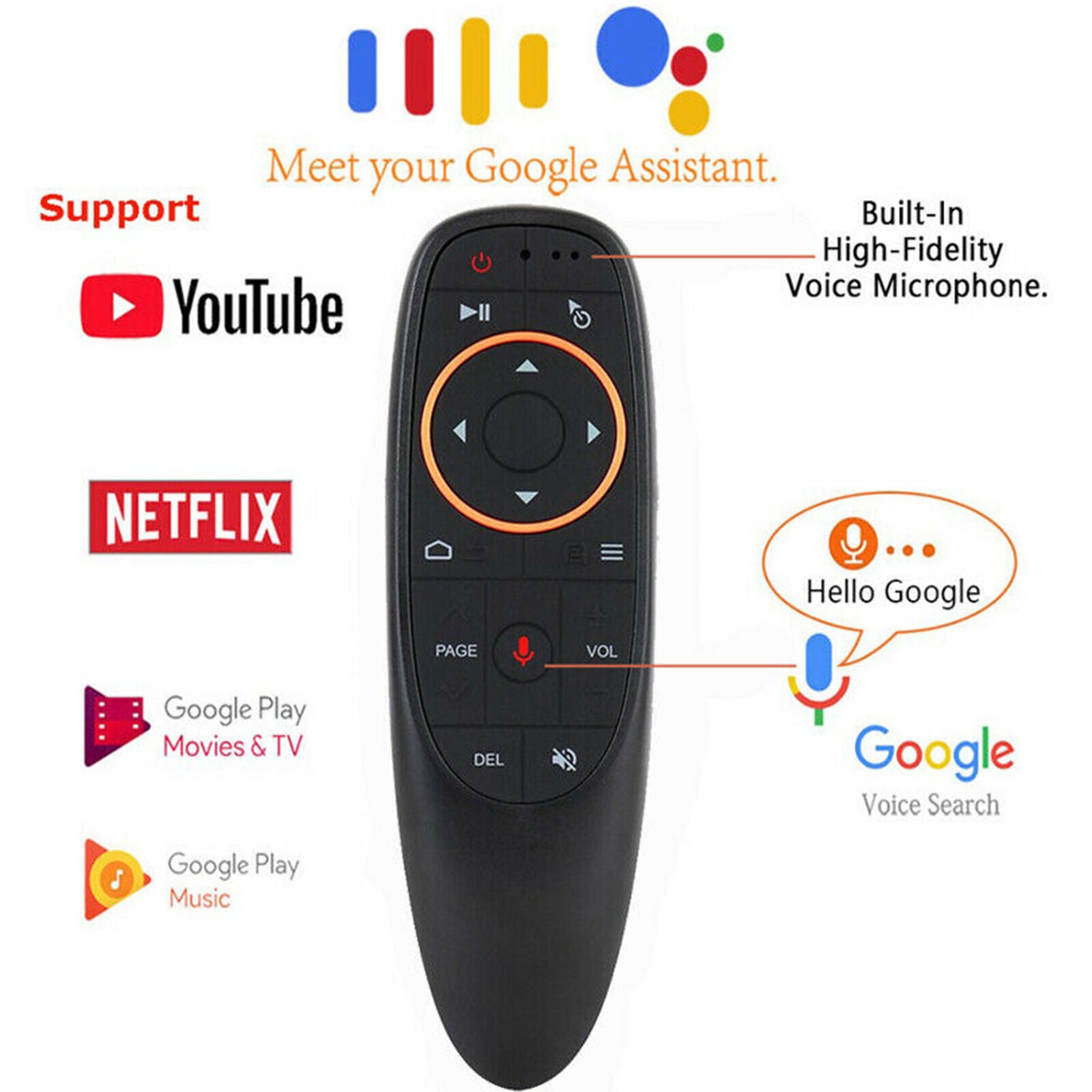 G10 2.4GHz Wireless Air Mouse Gyroscope Voice Remote Control USB Receiver For TV
