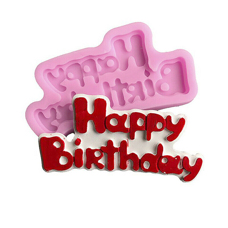 Happy Birthday Shape Silicone Mold Sugarcraft & Chocolate Moulds Cake DecorFCA
