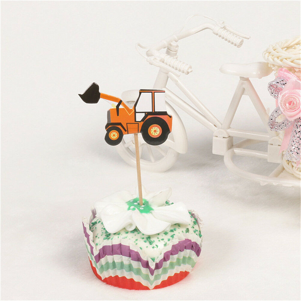 24X cartoon car truck cupcake toppers picks birthday party baby shower dec.l8