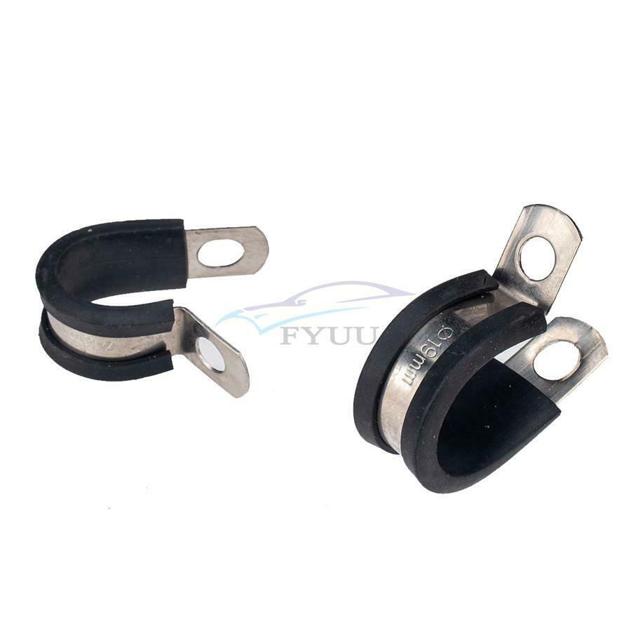 48PCS Universal1/4" 3/4" 3/8" Stainless Steel Cable Clamp Hose Rubber Gasket
