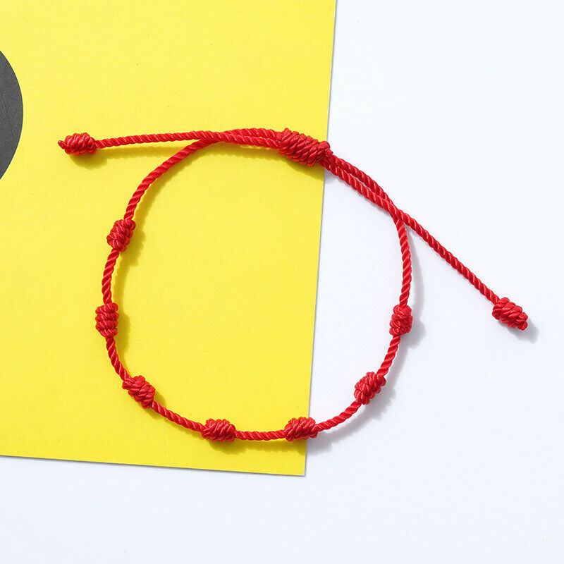 1PC Lucky Red String bracelet Kabbalah Amulet 7 Knots Protection Rope Gifts  KX