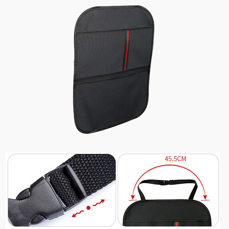 Car Seat Back Cover Protector Anti-kick Clean Mat Wearproof PU Leather w/ Pocket