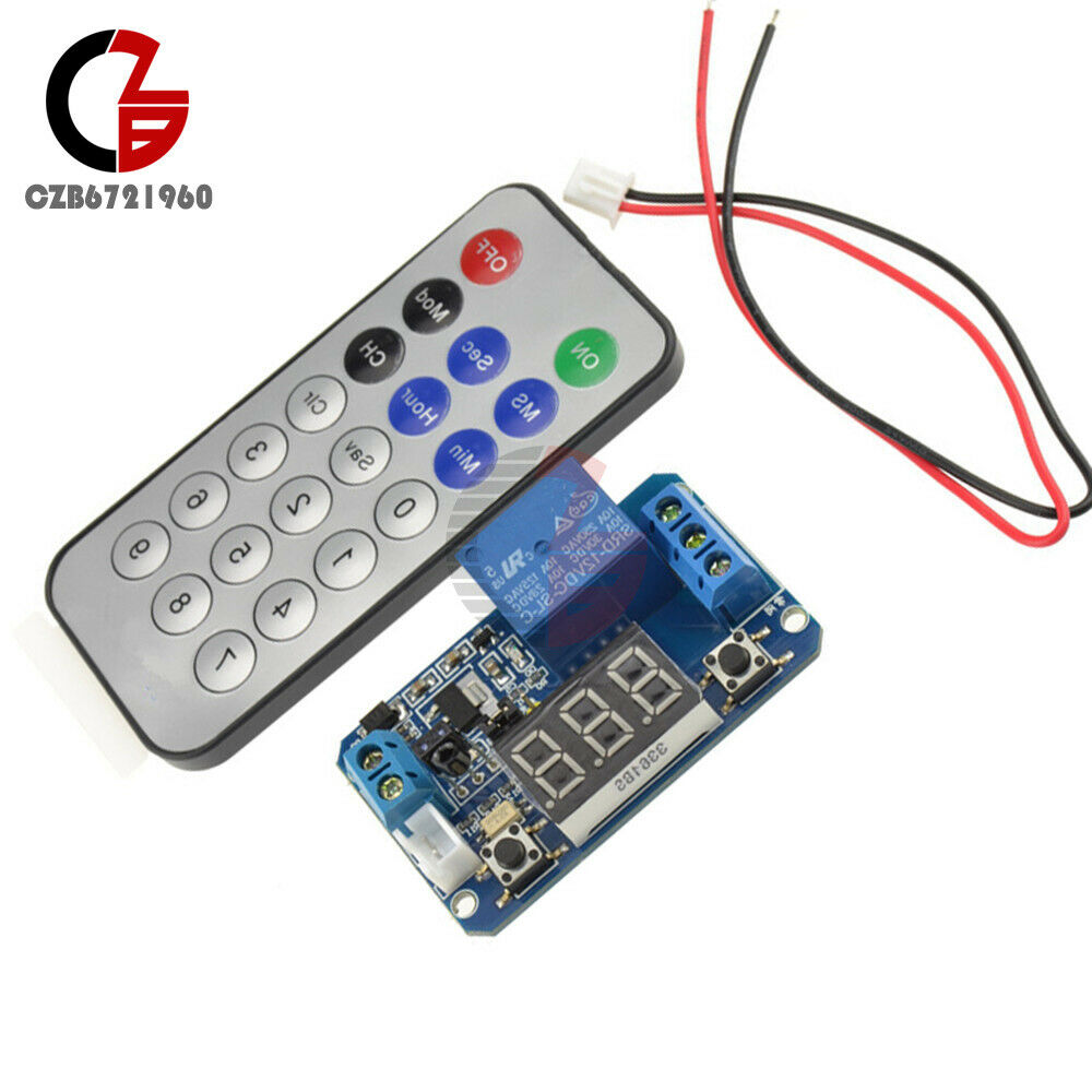 Infrared Remote Control 12V Timer Delay Relay LED Tube Display Module Arduino