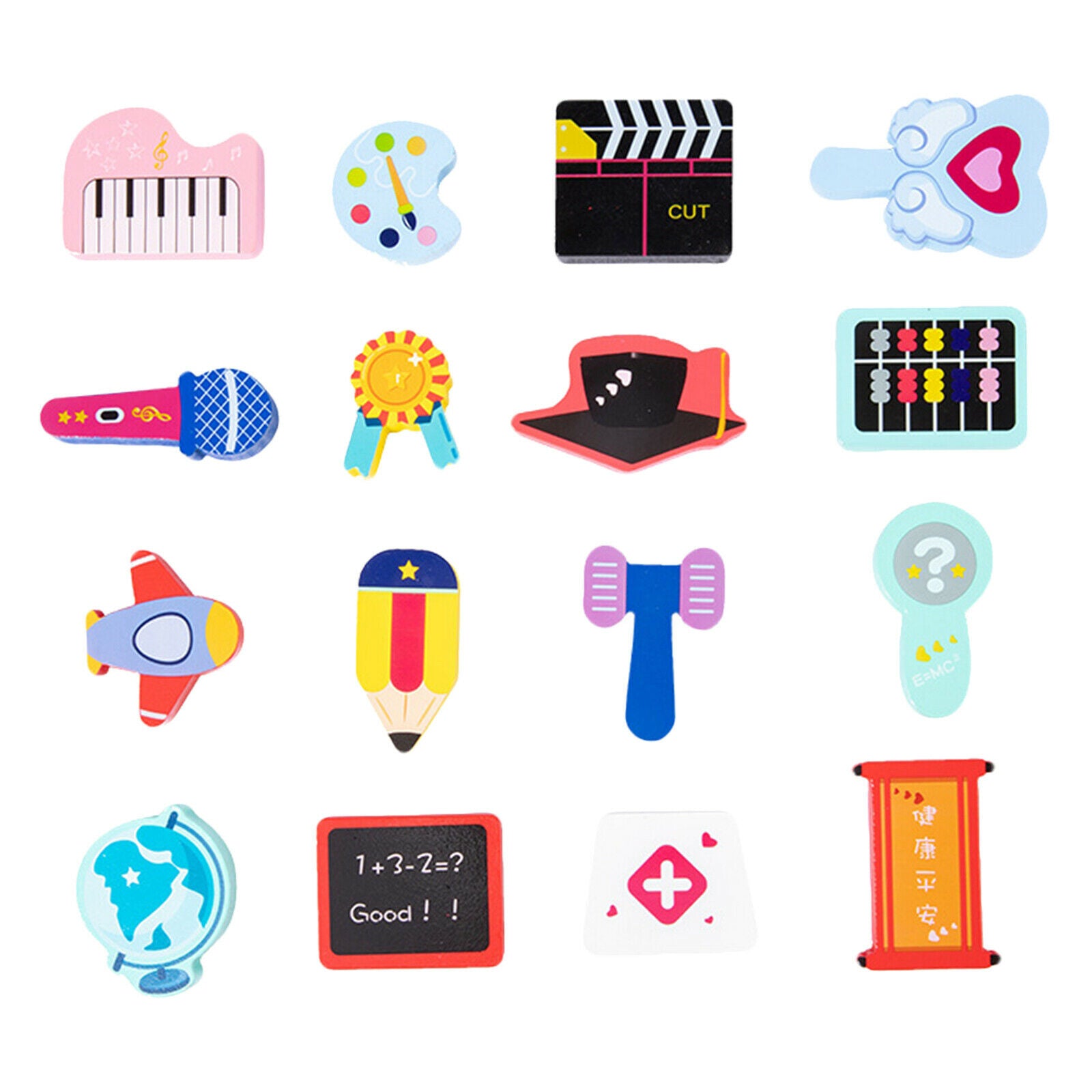 Wooden Toys Promotes Learning Ability Kids Pretend Play Multi Shapes Props