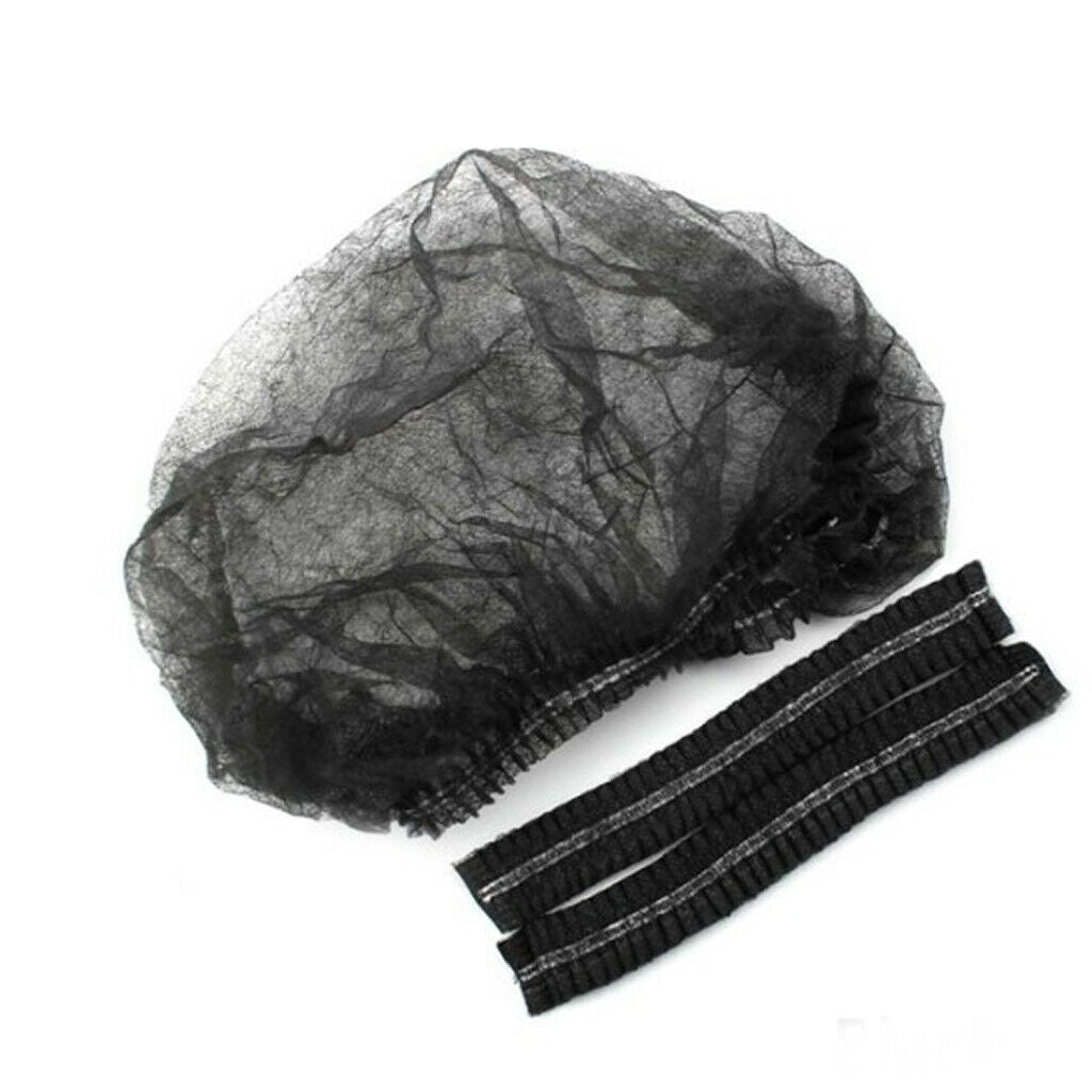300pack Disposable   Dustproof Hats Head Cover Kitchen Workwear Black
