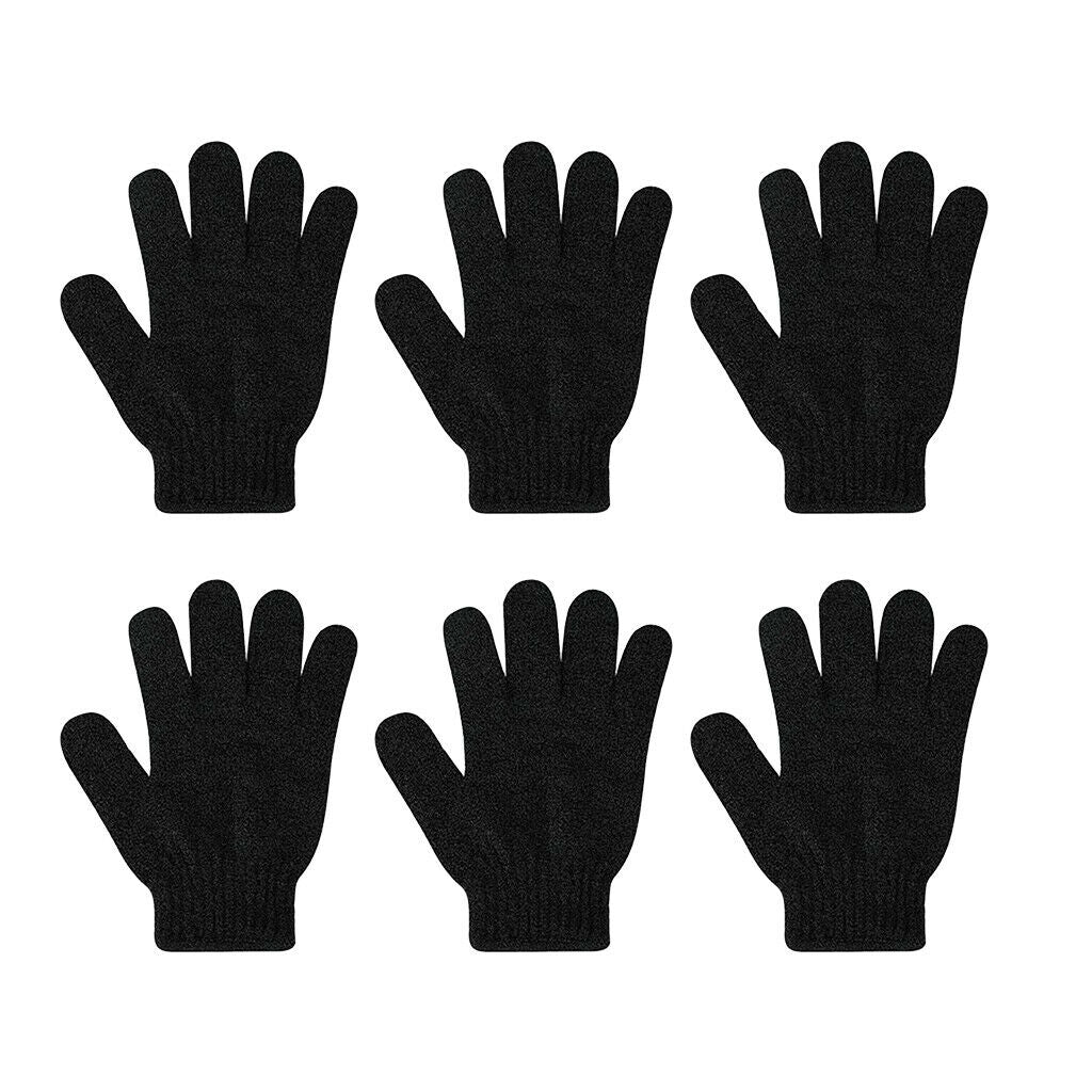 6x Exfoliating Gloves Scrub Wash Mitt Exfoliator Dead Skin Remover w/Bath Glove