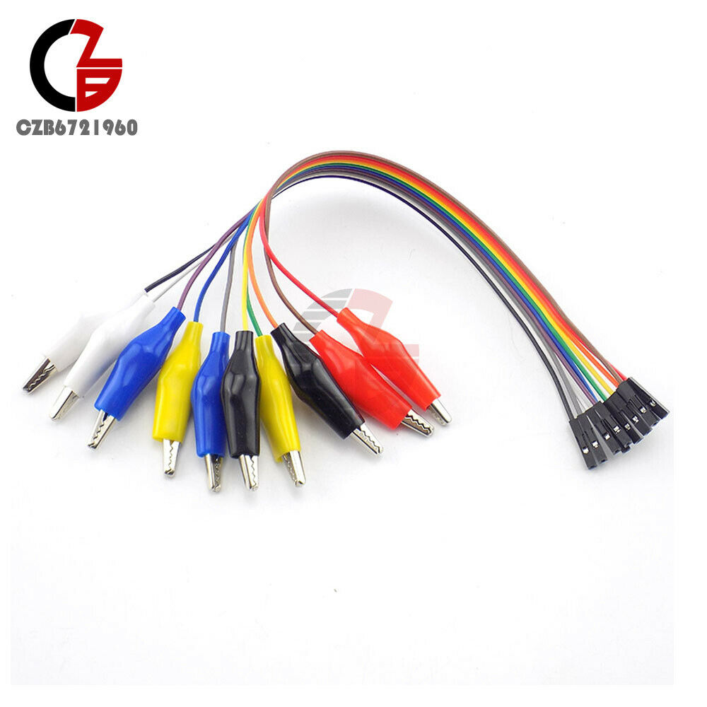 2Pcs 2 In 1 Alligator Clip Dupont Wire 10pin 20cm Male Crocodile Jumper Test