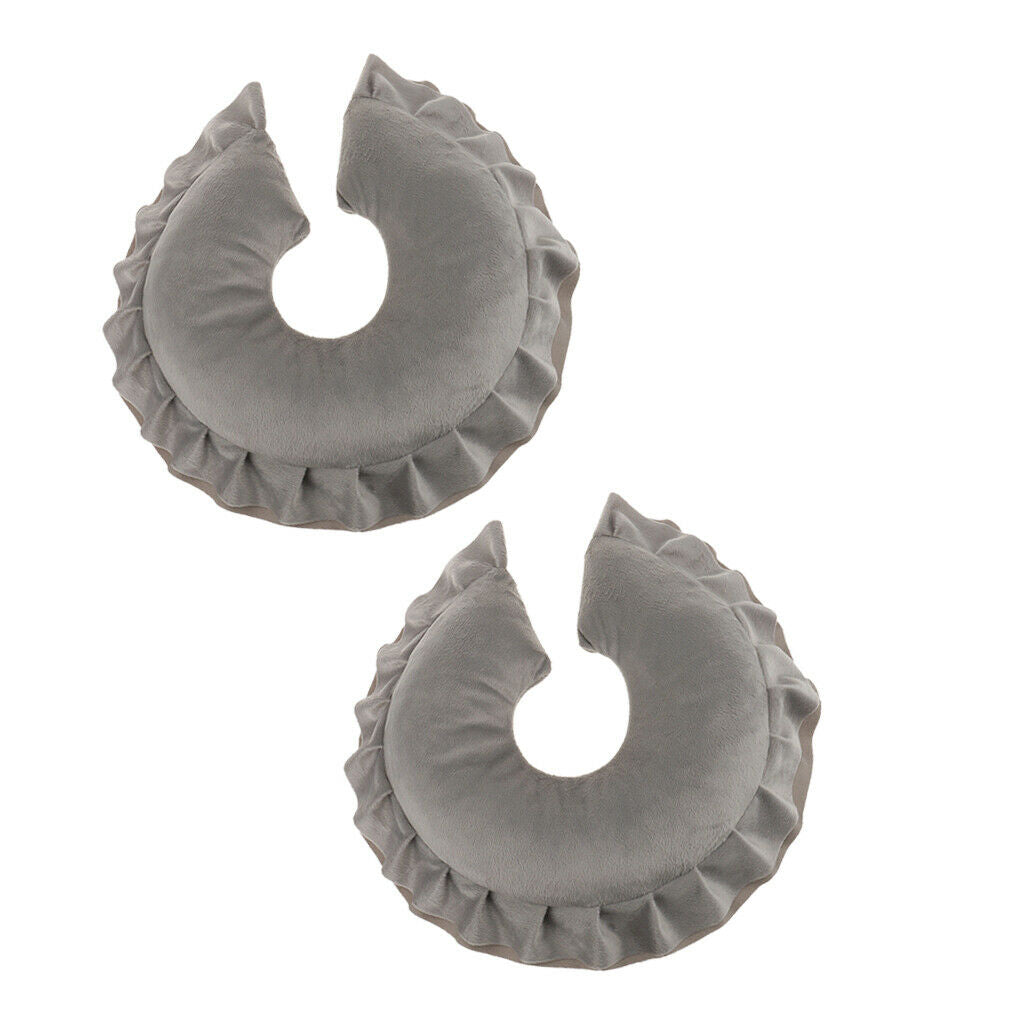 2Pcs Comfort Massage Table Cradle Face Relax Pillow U Cushion Travel Gray