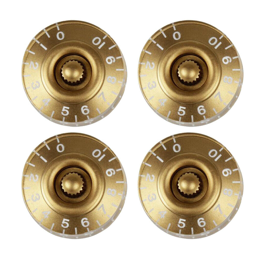 Guitar Speed Control Knobs with White Word for Electric Guitar Replacement, 4