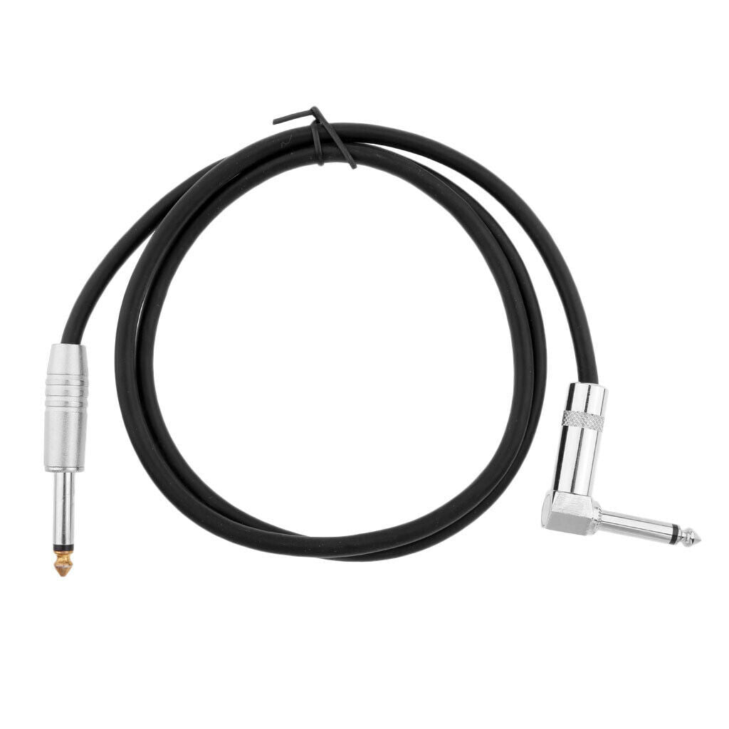 1/4 Inch to 1/4 Inch 6.35mm   Straight to Right Angle Cable 1meter