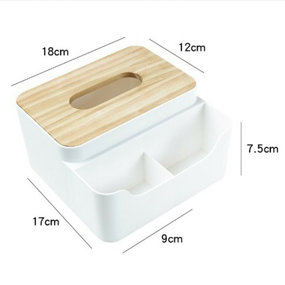 Living Room Desktop Tea Table Wood Tissue Paper Box Remote Control Storage Box