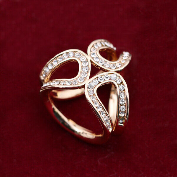 2 Pcs Women's Elegant Hollow Rhinestone 3 Rings Scarf Buckle Scarf Ring Clip
