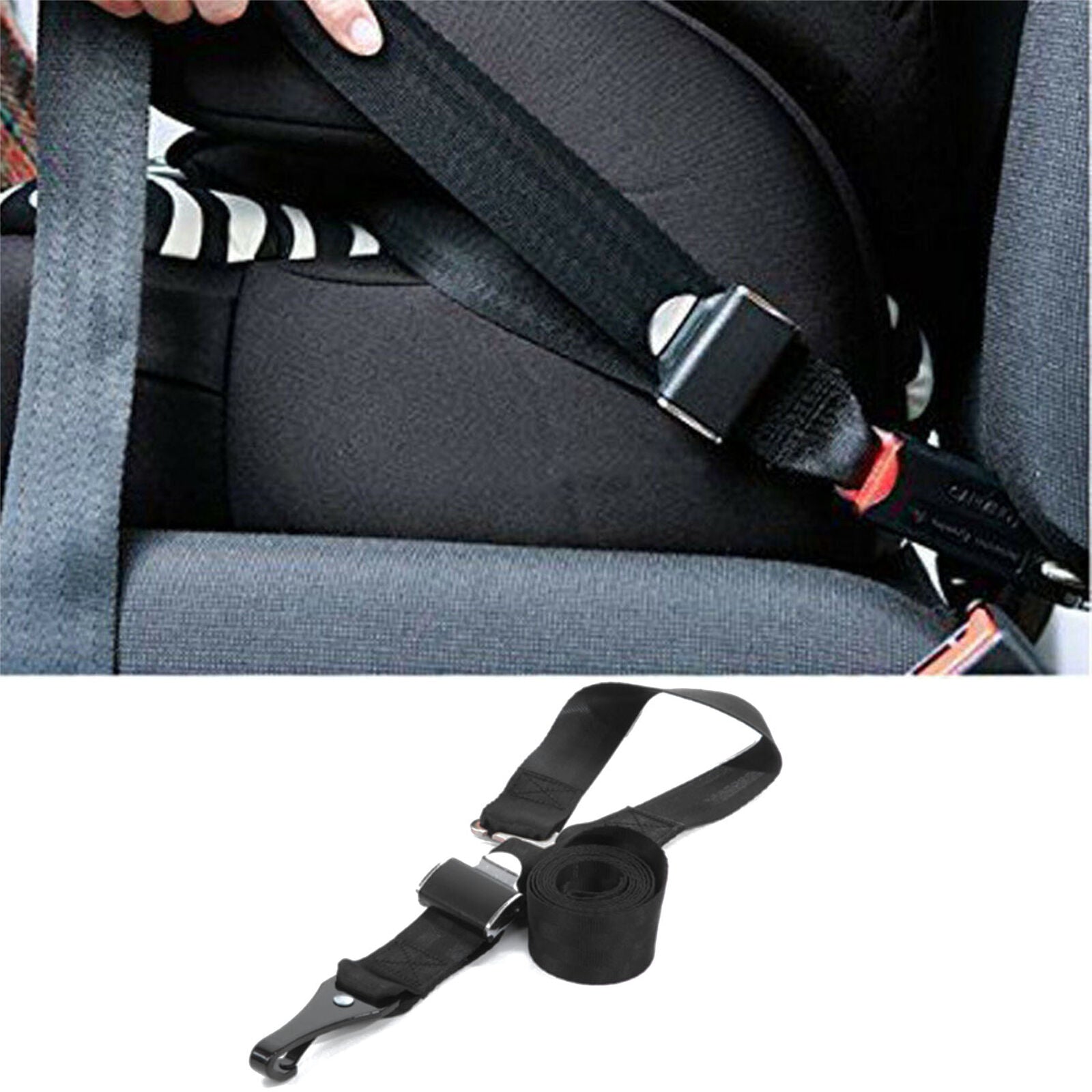 Dual Hook Latch Connector Seat Belt Strap For Car Baby Kids Child Safety Seat