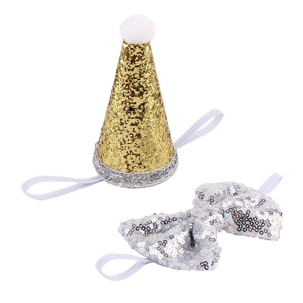 Crown Hat Dog Cat Party   Bowknot Headwear Pet Grooming Accessory White