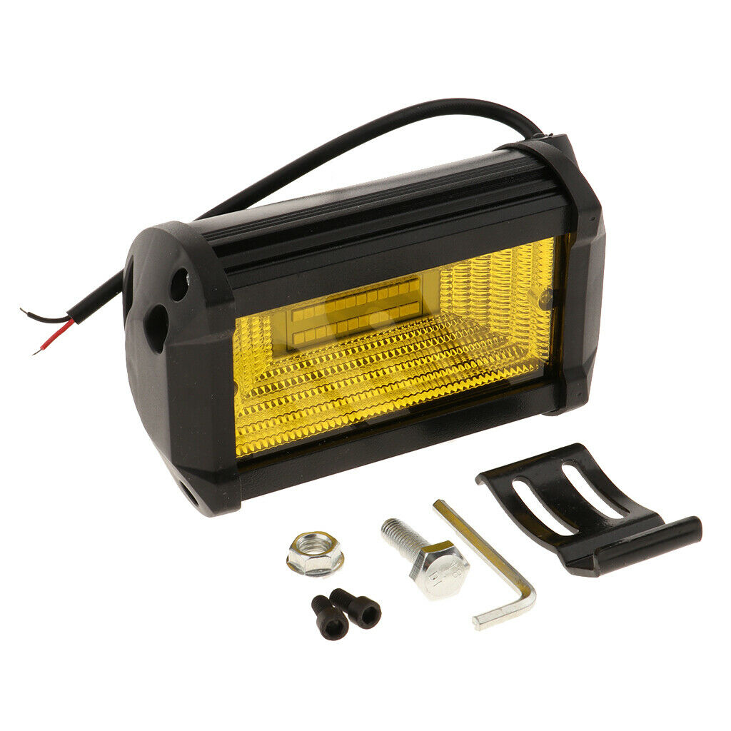 Auto LED Dual-Row Working Light 72w Car Roof Spotlights Flood - Yellow Light