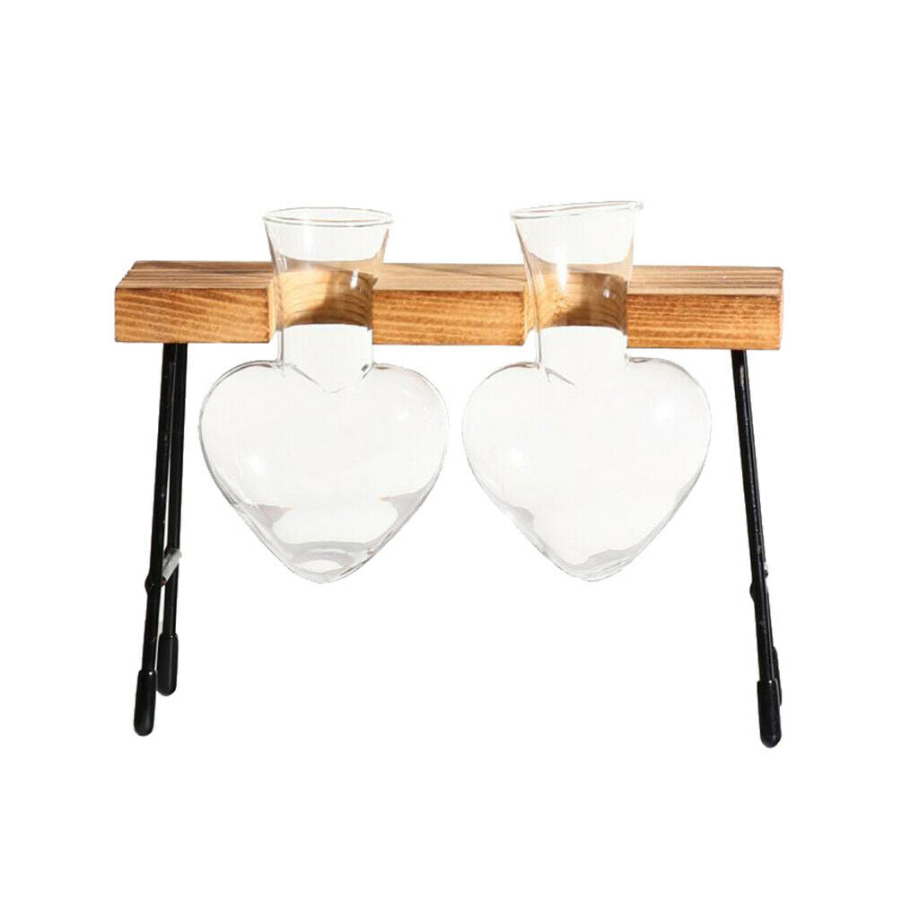 Glass Vase Test Tube In Wooden Chair For Flowers Plants Home Decoration-2
