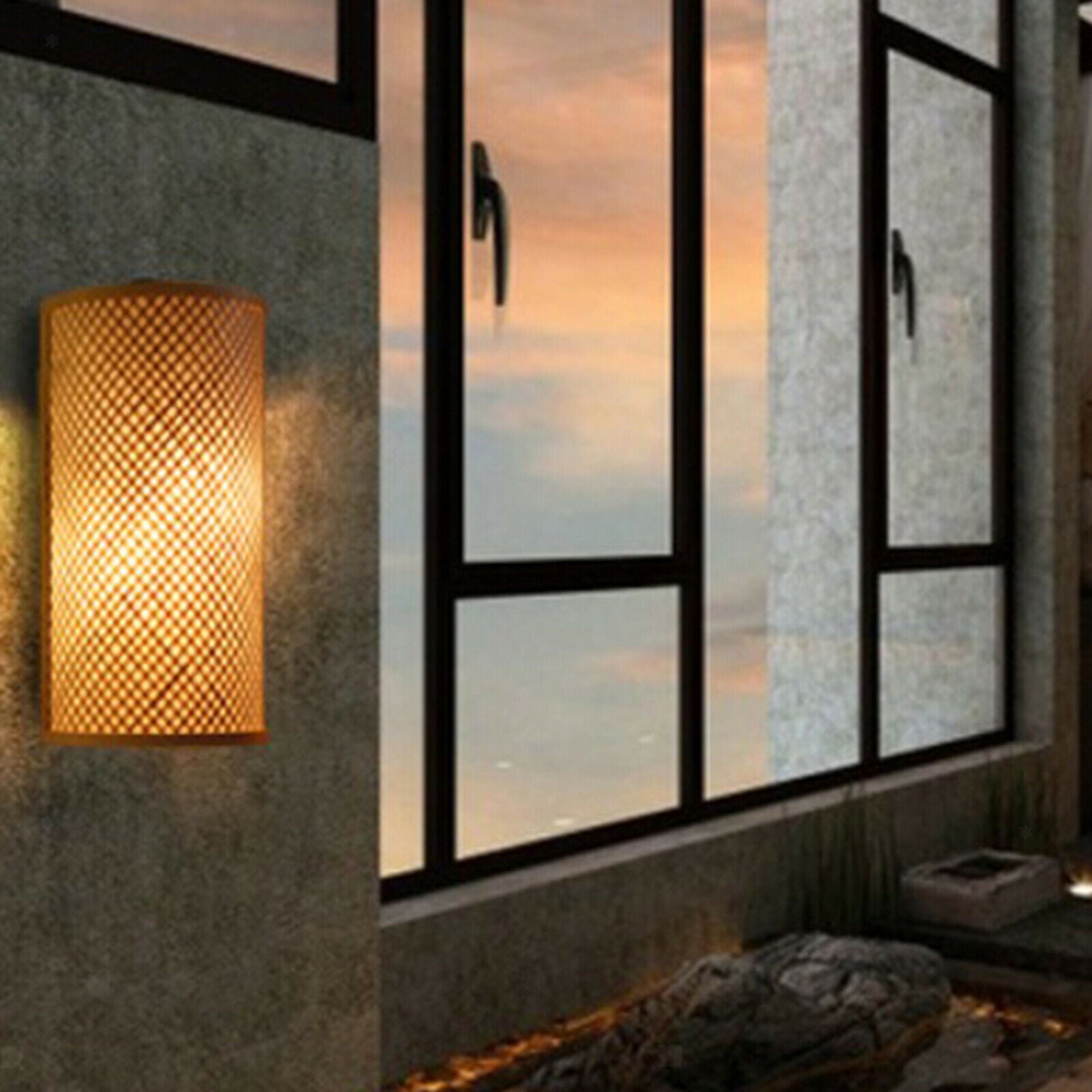 Retro Style Wall Light Bamboo Wall Sconce Patio Balcony Loft Cafe Fixtures