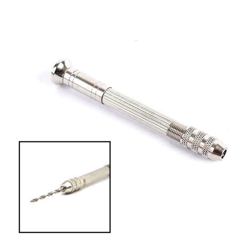Mini Micro Aluminum Hand Drill Keyless Chuck +10x Twist Drills Rotary Tools L (3