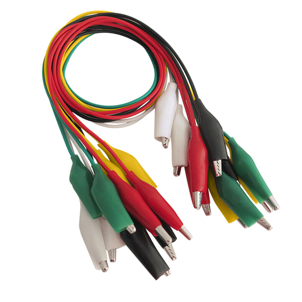 10pcs Double-ended Wire Test Leads Alligator Clips Jumper Crocodile Clips Cable