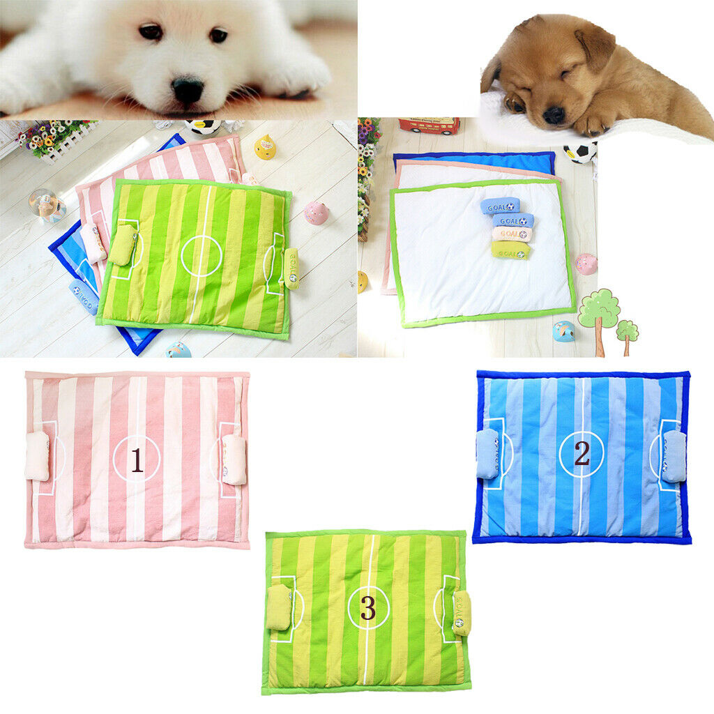 Pet Dog Cat Mat Kennel Puppy Soccer Football Game Pad Bed Cushion Green S