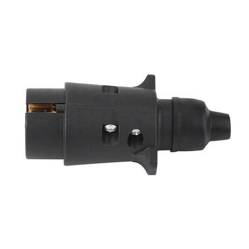 Plastic 7Pin 12V Trailer Plug Socket Wiring Connector Adapter Black Towing Qx