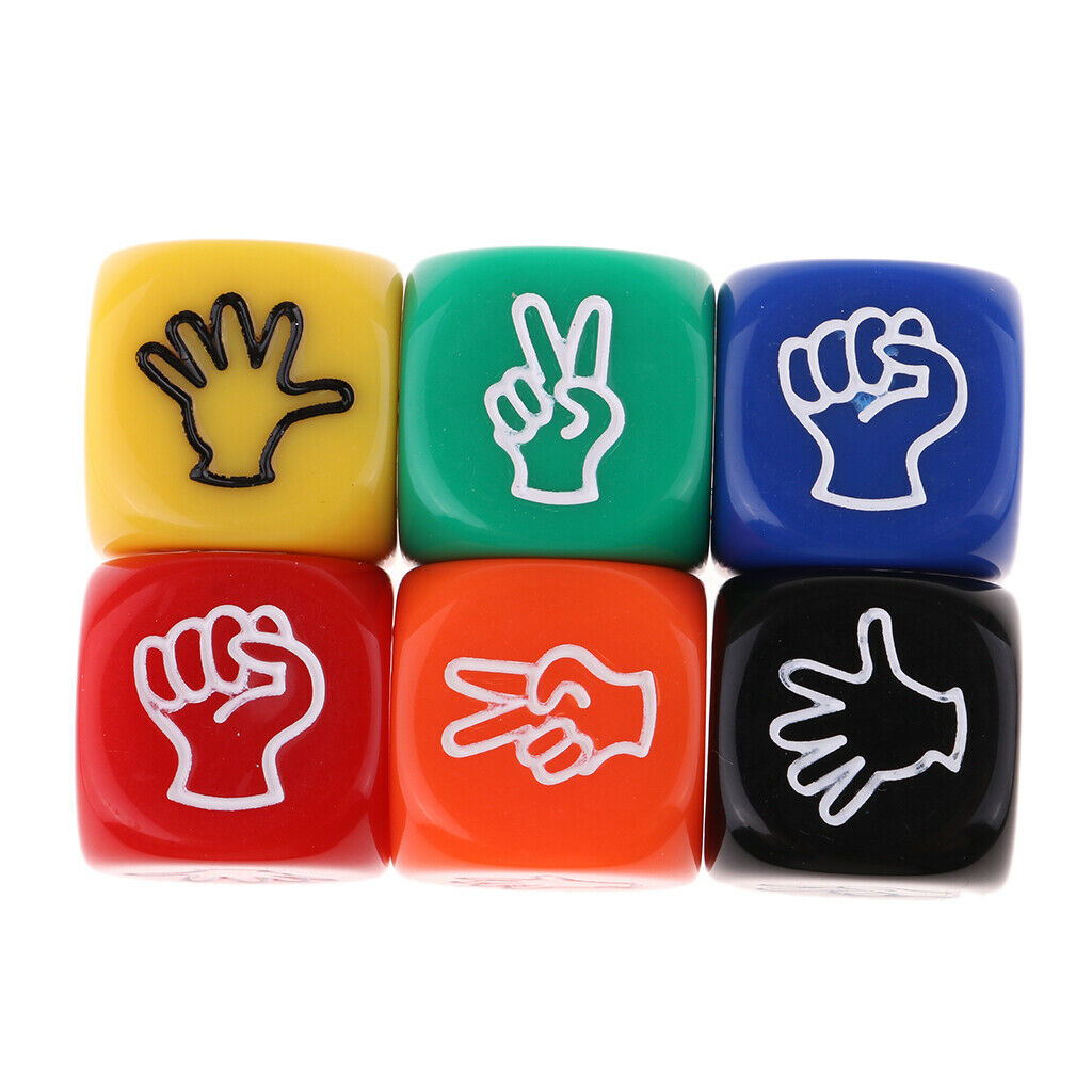 60x Six Sided Rock Paper Scissors Dice Board Game for Party Games