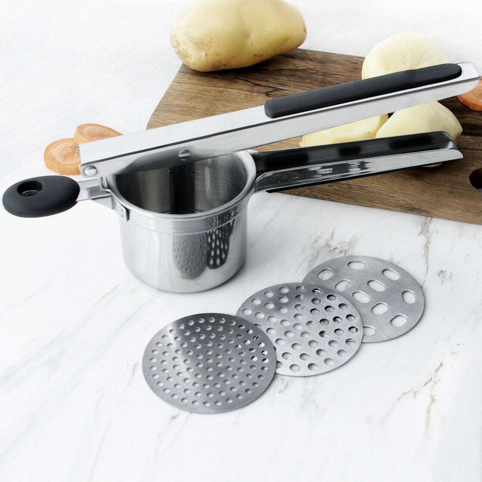 Stainless steel potato Ricer fruit masher for potatoes, carrot sweets