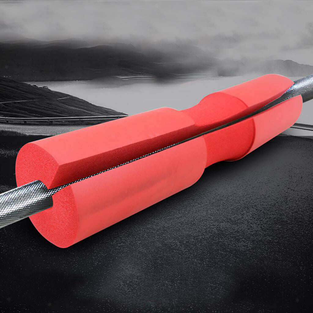Squat Barbell Neck Shoulder Pad Protector Weightlifting Pull Up Grip Red